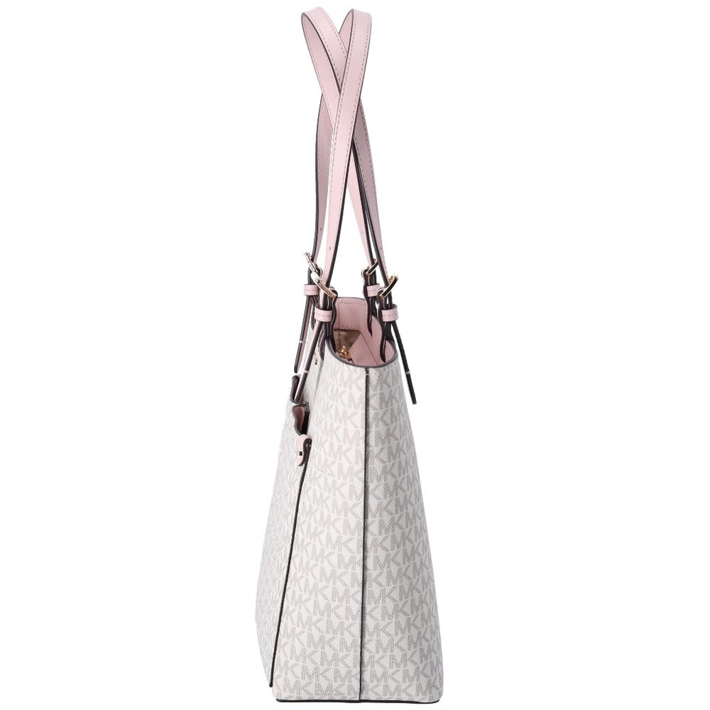 Michael Kors Jet Set Travel Medium Double Pocket Tote Vanilla MK Blush Pink - Picture 5 of 9